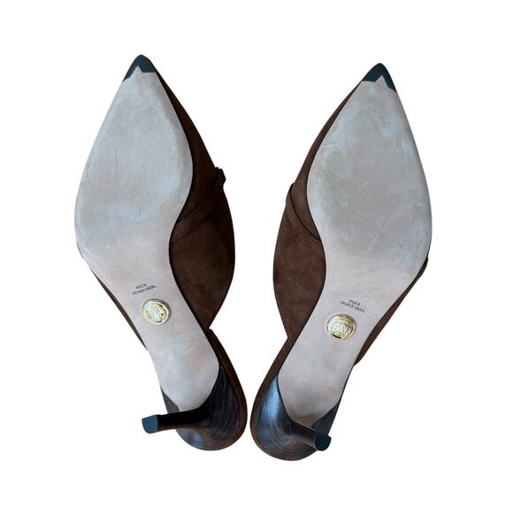 Veronica Beard Leslie suede mule brown. 9.5 NWT heel - Picture 7 of 12